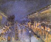 The Boulevard Montmartre at Night Camille Pissarro
